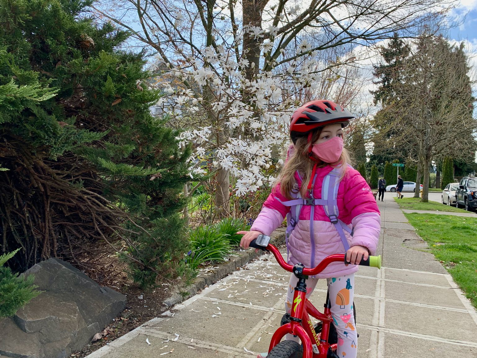 I'm biking to school!