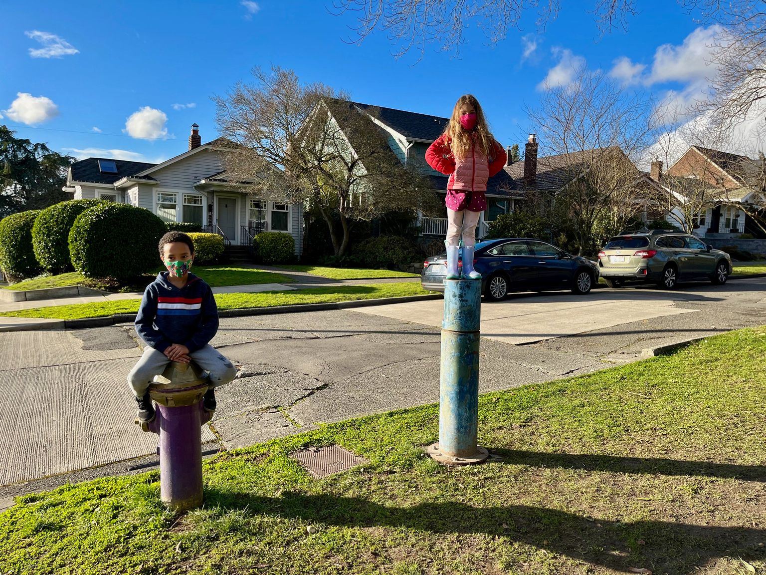 I'm up on a pole!